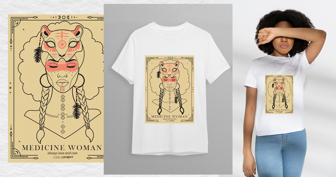 tee shirt gardienne de la Terre Chic and pepper Nomade Healer