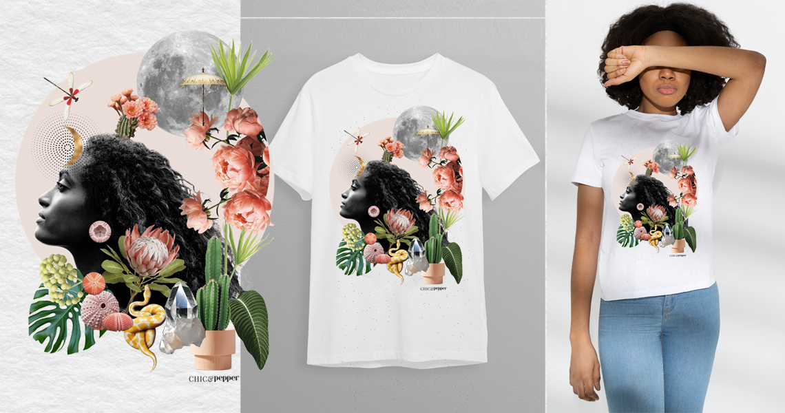 tee shirt gardienne de la Terre Chic and pepper bloom mystique